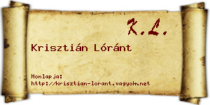 Krisztián Lóránt névjegykártya